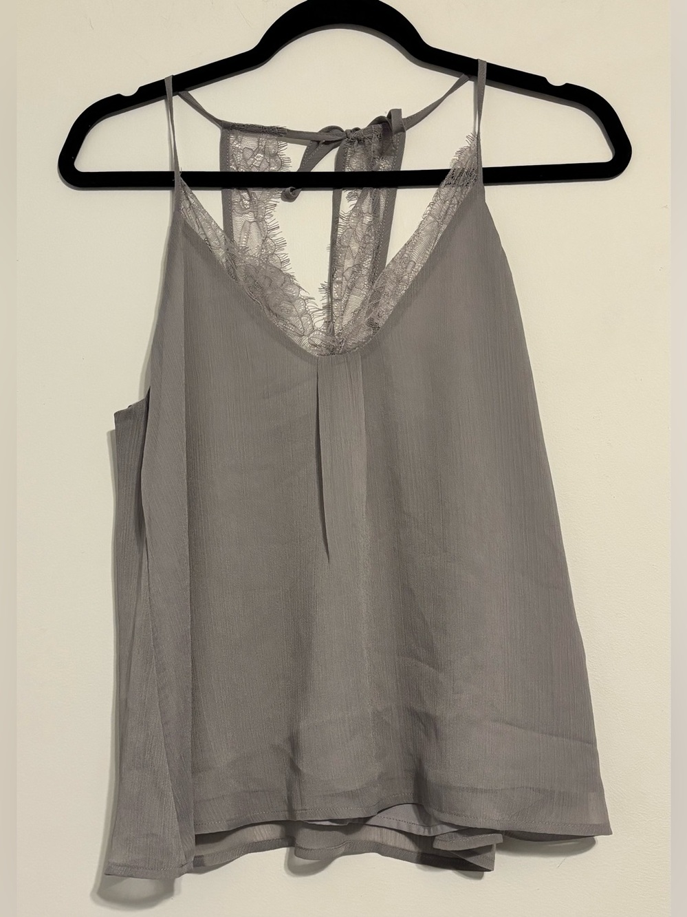 Gray Lace-Back Camisole Top - Women